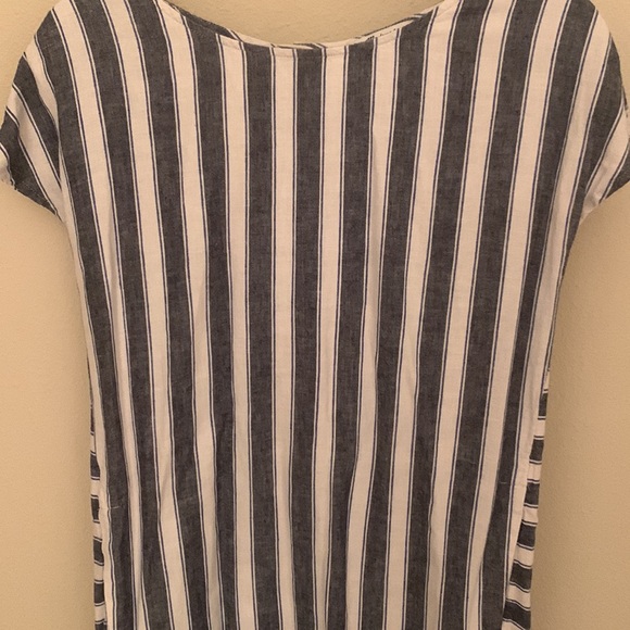 Madewell blue and cream striped dress with buttons on the back - Picture 3 of 4